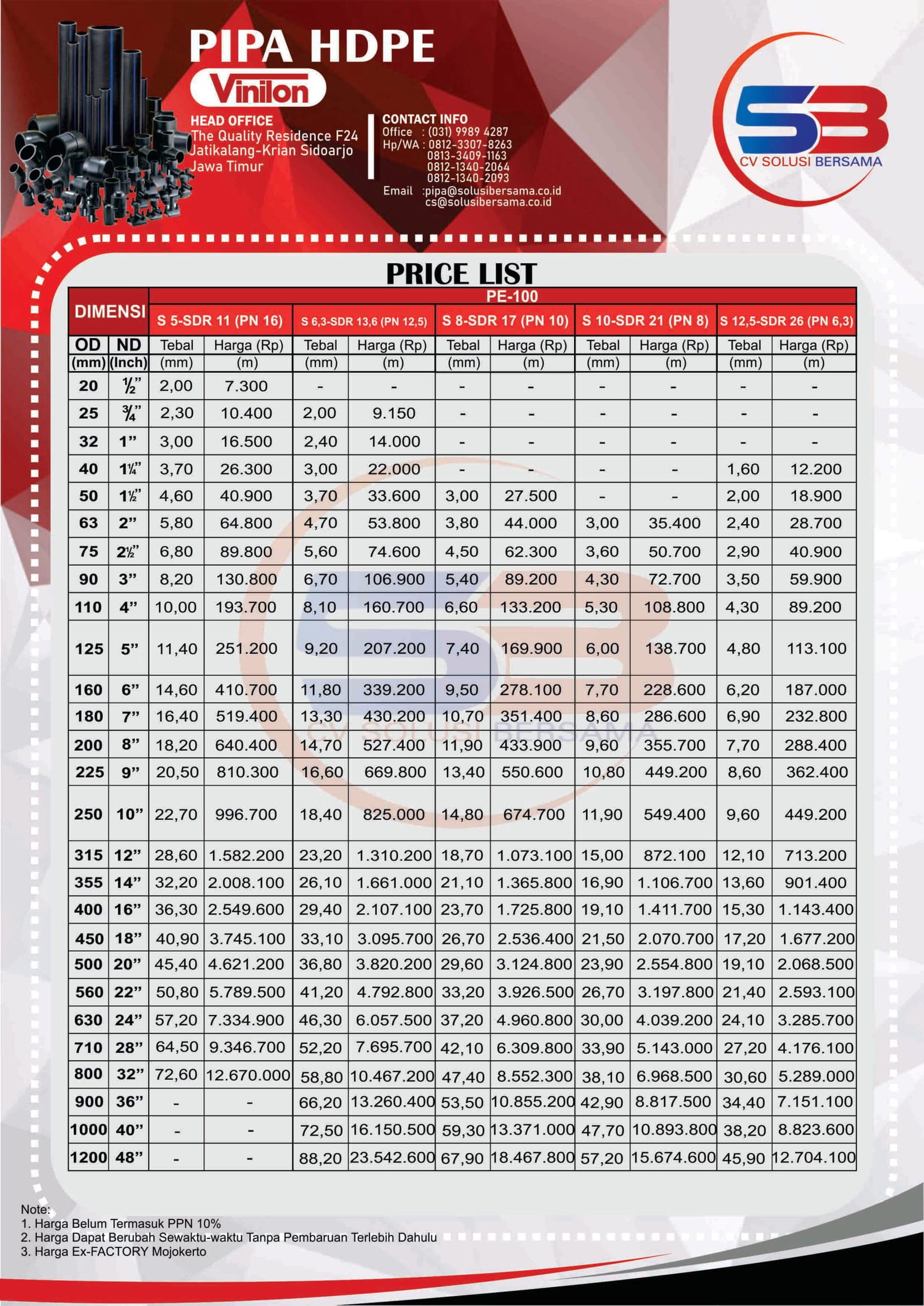 Price-List-Pipa-HDPE-Vinilon-1 - HARGA PIPA HDPE | PVC | PPR | LIMBAH | GIP